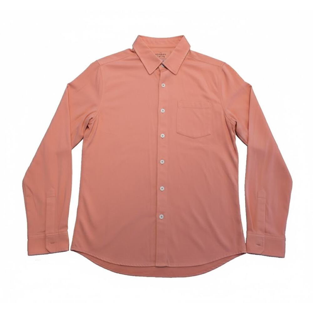 The Normal Brand Shirt Mens Large Button Up Orange Puremeso Cotton Jersey Office